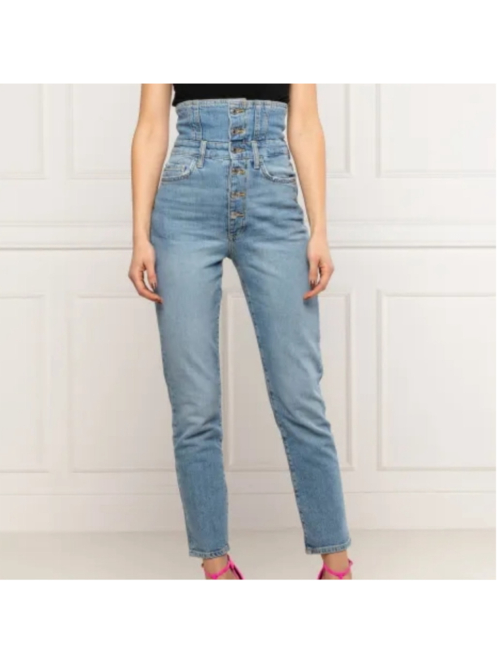 Guess High Rise The IT Girl Pin Up Jeans Retro Corset Size 27